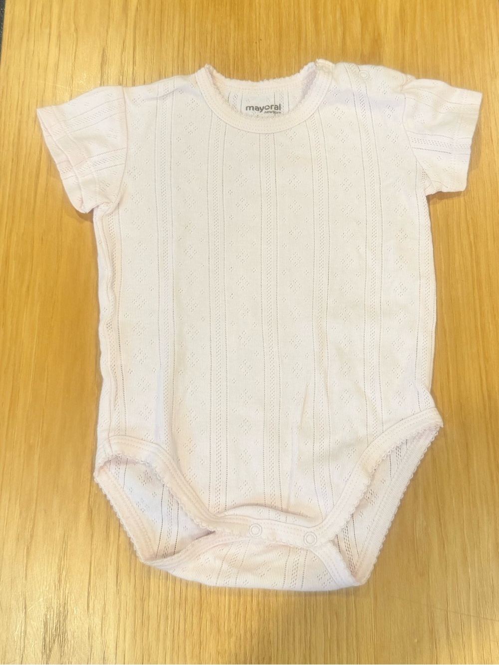 Mayoral Light Pink Knit Baby One-Piece Bodysuit Onesie 12m